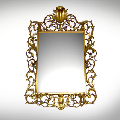 Specchiera Liberty con cornice intagliata - Fine 1800