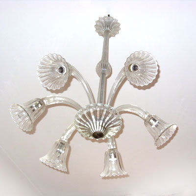 Lampadario 6 punti luce Vetro di Murano - Primo '900