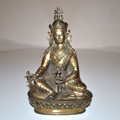 Buddha Padmasambhava - Bronzo Tibetano del XIX secolo
