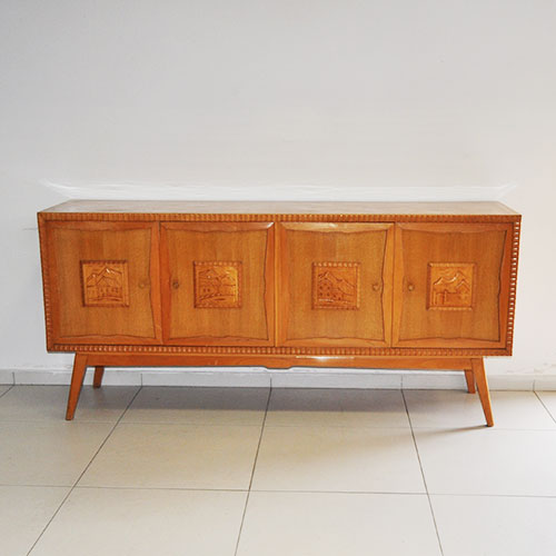 Credenza Buffet intagliato 4 ante - Anni '50 